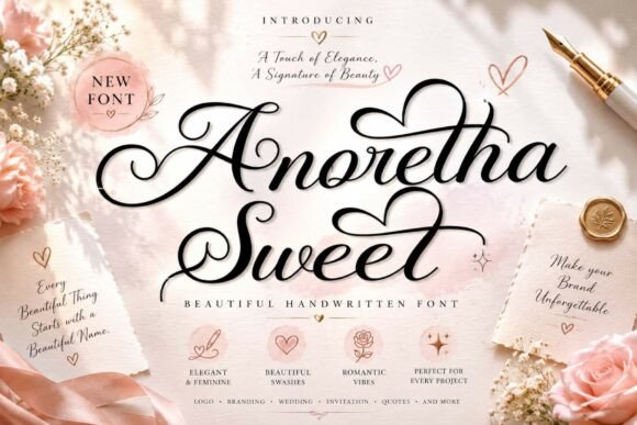 Anoretha Sweet: The Handwritten Font for Elegant Projects