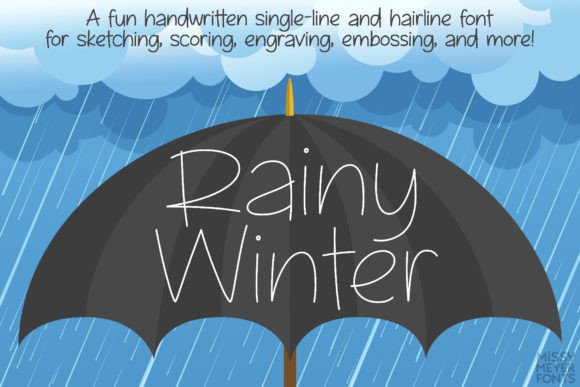 Rainy Winter: A Handwritten Single-Line Font for Modern Creators